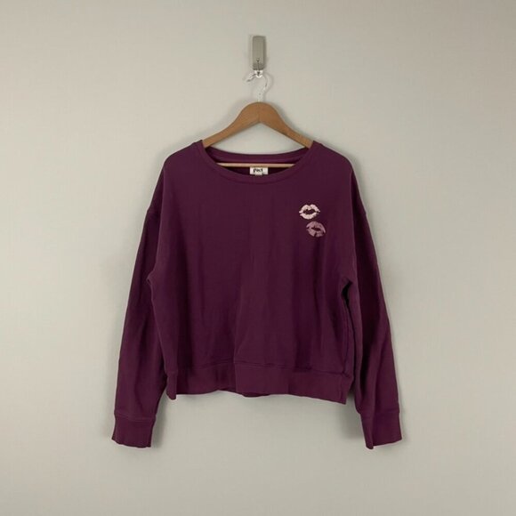 Pact Tops - Pact Organic Cotton Kisses Graphic Long Sleeve Sweatshirt Size XL